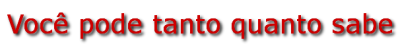 Voc� pode tanto quanto sabe!